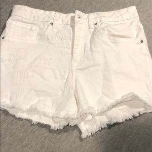 White denim shorts